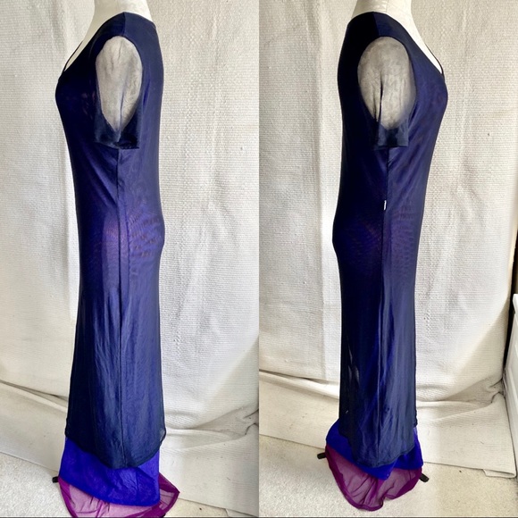 Moschino 90s OS Fishnet Mesh Gothic Punk Dress - Picture 5 of 10